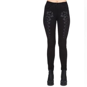 NWT Alexander Wang x HM Patterned Stretch Trendy Stylish black denim jeans 4